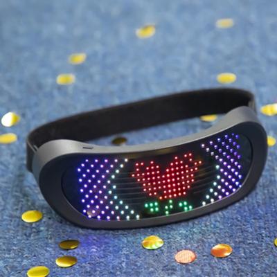 China VR Shape Light Up Programmable LED Glasses With Bluetooth for sale