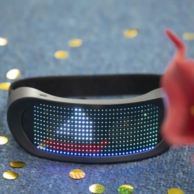 China Editable Bluetooth LED Light Up Glasses RGB Full Color 42 Patterns for sale