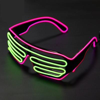 China Light Up Shutter LED Glasses Neon El Wire Luminous Flashing Portable for sale