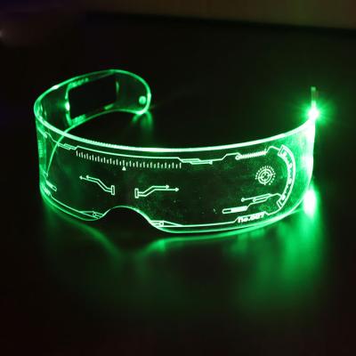 China Cyberpunk LED Visor Glasses With 7 Colors And 3 Modes Futuristic Acrylic for sale