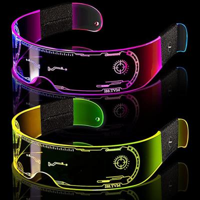 China Futuristic Style Luminous LED Glasses 7 Colors 4 Modes For Adults for sale