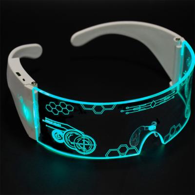 China Luminous LED Visor Glasses USB Rechargeable Frame Foldable For Party Rave for sale