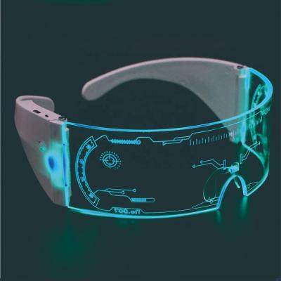 China Futuristic Luminous LED Glasses 7 Colors Light Up USB Rechargeable For Adults for sale