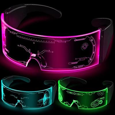 China Cyberpunk Light Up Visor Glasses LED Rechargeable Futuristic Style for sale
