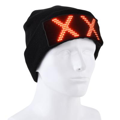 China LED Display Hat Lighting Beanie Cap Bluetooth APP Programmable for sale