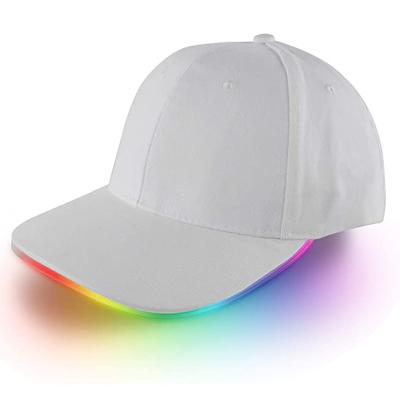China Light Up LED Baseball Hats Multi Color Adjustable Velcro Strip for sale