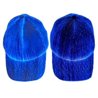 China Luminous Glowing Lights White LED Baseball Caps With 7 Colors for sale