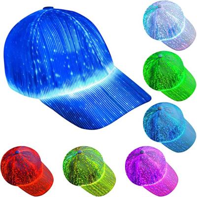 China LED Light Up Baseball Hats Fiber Optic Caps For Men Women for sale