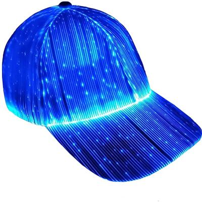 China La fibra óptica LED enciende para arriba talla única unisex de los sombreros de béisbol una en venta