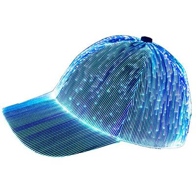 China Couple LED Glowing Hats Fiber Optic Flashing Caps USB Recharge for sale