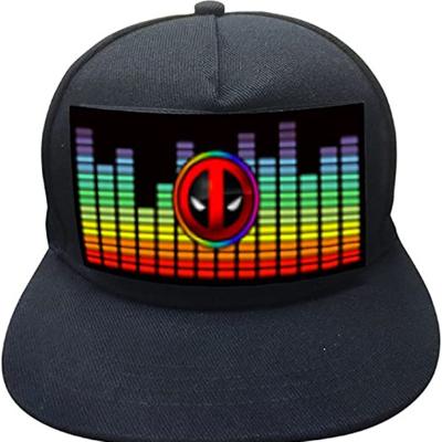 China Voice Control LED Baseball Caps Animation Luminous Hats Adjustable for sale