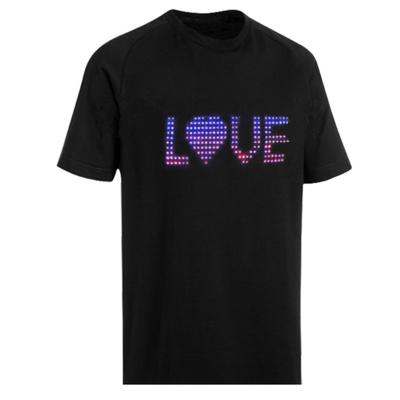 China APP Control LED Message T Shirt With Progrmme Display 100% Cotton for sale