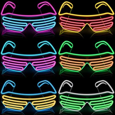 China Shutter Shades Light Up LED Glasses With Cold Light Glowing In The Dark for sale