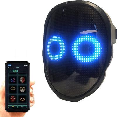 China Programmable Smart LED Face Mask Bluetooth Shining For Halloween Party Cosplay for sale