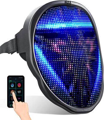 China Halloween Party Smart LED Face Mask APP Controlled Bluetooth Face Changing for sale