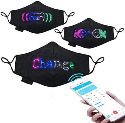 China Party Festival Programmable LED Face Mask Bluetooth App Controlled USB Rechargeable for sale