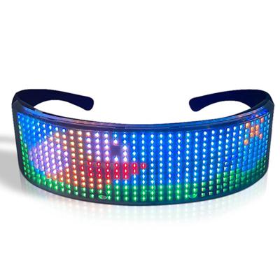 China App Controlled Programmable Led Glasses With Bluetooth DIY Text Pattern for sale