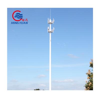 China Round Monopole Telecommunications Tower Tapered Mast Galvanized With Working Platform for sale
