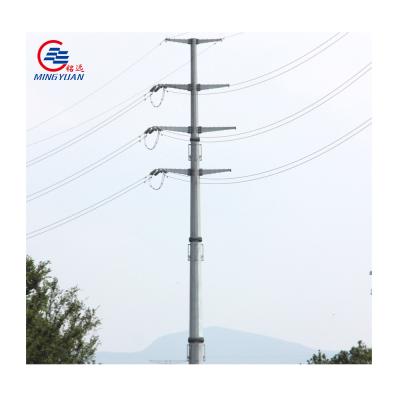 China hot dip galvanized steel electric transmission poles metal utility pole electrical power pole for sale