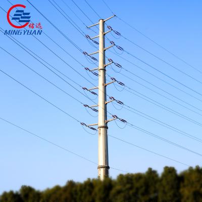 China 40ft Conical Electrical Power Pole Galvanized High Tension Power Lines for sale