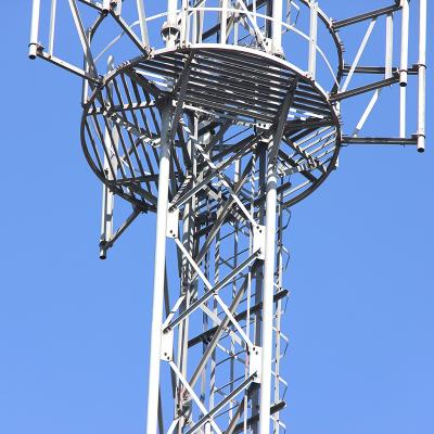 China torre de aço tubular triangular de 30m, torre de comunicação circular da micro-ondas à venda