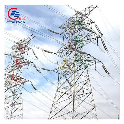 China hot dip galvanized power transmission line equipment electric transmission tower steel lattice tower for sale