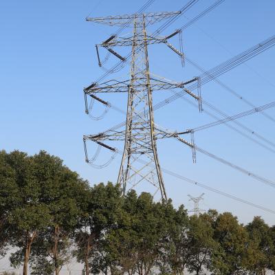 China Q355B steel power tower double circuit transmission line distribution electric tower for sale