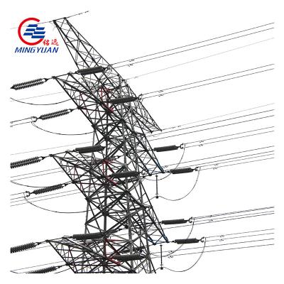China Hot dip galvanized Q355B electric power transmission tower steel lattice tower for sale