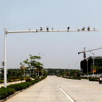 China Round 10m CCTV Steel Pole , Tapered Solar CCTV Pole Galvanized for sale