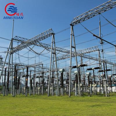 中国 10-750kvサブステーションのガントリー構造の熱いすくい伝達タワーは電流を通した 販売のため