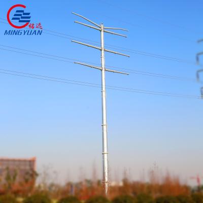 Chine 33kv la distribution en acier conique Polonais a galvanisé les lignes électriques à haute tension à vendre