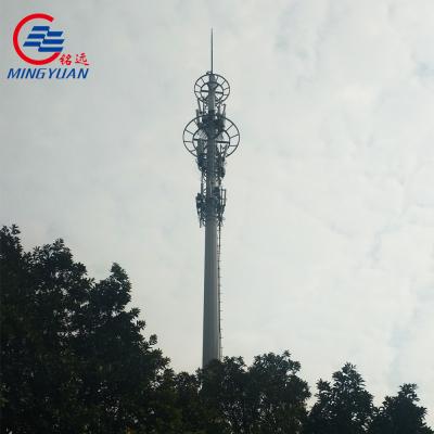 China 55m Antenna Monopole Telecommunication Tower Tubular Tapered Internet Radio A572 Steel for sale
