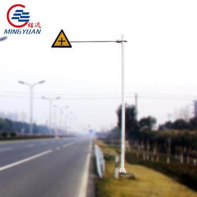 China Q235b Highway Steel Traffic Sign Pole Galvanized Monitor Street Metal ASTM A123 for sale