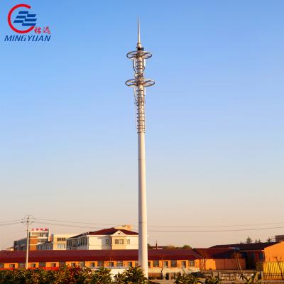 China Self Standing Monopole Telecommunications Tower Single Pipe Accessories Q460 for sale