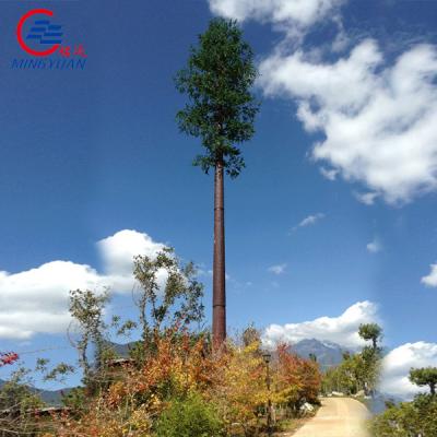 China Disguised Pine Tree Galvanized Gsm Communication Tower Telecommunication Camouflage Monopole zu verkaufen