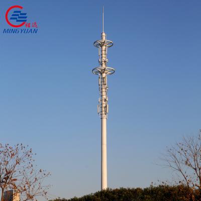 China Galvanized Steel Monopole Telecommunications Tower Poles Telecom Mobile Wifi 100 Ft zu verkaufen