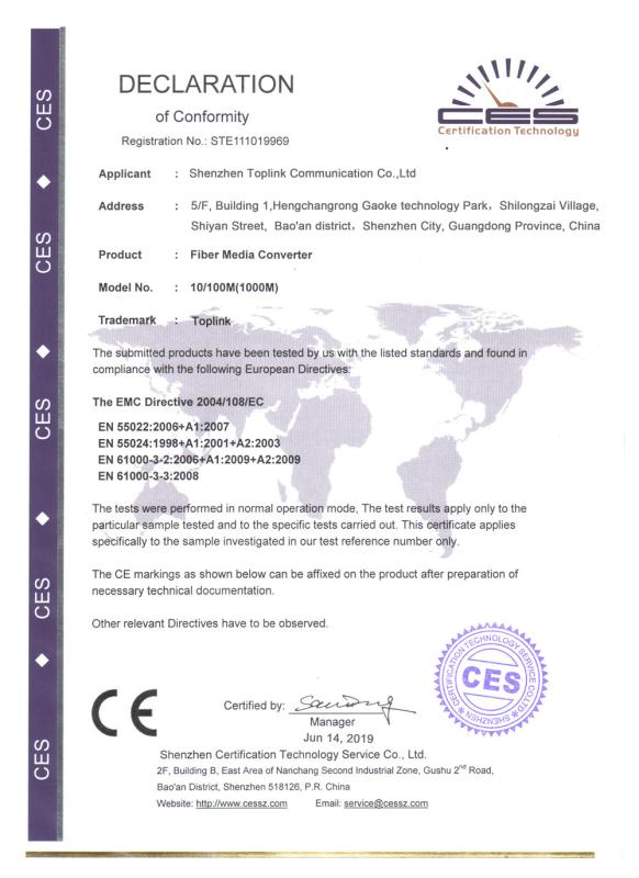  - Shenzhen Toplink Communication Co., Ltd