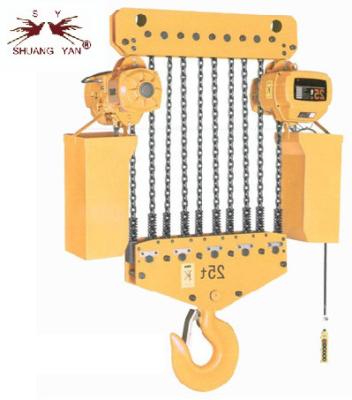 China 25T / 55000lb Electric Motor Chain Hoist With Beam Trolley Light Aluminum Alloy for sale