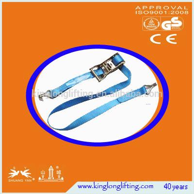 China High Tenacity  Industrial Lifting Straps Ratchet Tie Down 1500kg Blue Color for sale