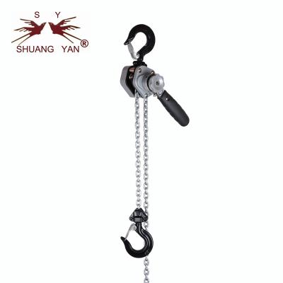 China 0.25 Ton Double Ratchet Pawl Aluminum Lever Chain Hoist With Tool Bag for sale