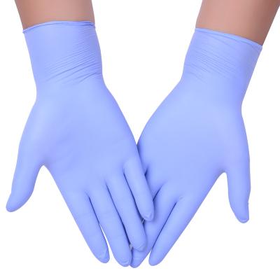 China Medical Blue Ambidextrous 0.83mm Disposable Nitrile Gloves for sale