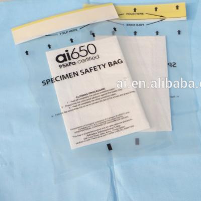 China LDPE Hospital Pathology Specimen Biohazard Transport Bags for sale