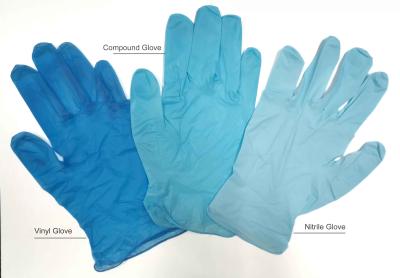 China SGS Ambidextrous Synthetic Powderless Nitrile Vinyl Blend Gloves for sale