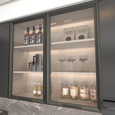 China Profil de mobiliário de alumínio de cozinha moderna preto fosco para porta de armário à venda