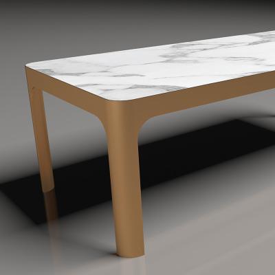 China Muebles de mesa de té de aluminio de mármol de 180x90 150x80 en venta