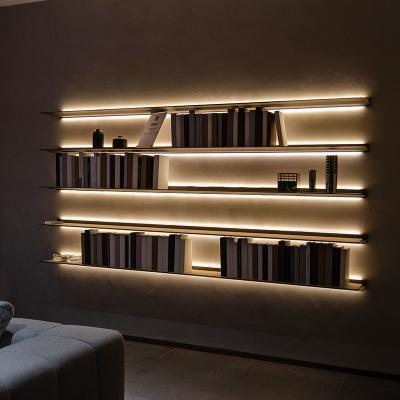 Китай Алюминиевая домашняя мебель с формой L с светодиодным освещением Плавучие полки 100 см 120 см продается