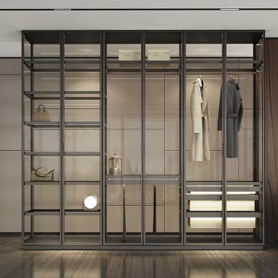 China Muebles de marcos de aluminio resistentes al agua Camina en el vestido gabinetes para el vestuario en venta