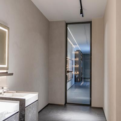China Tempered Glass Toilet Bathroom Gate Aluminium Flush Swing Magnetic Screen for sale