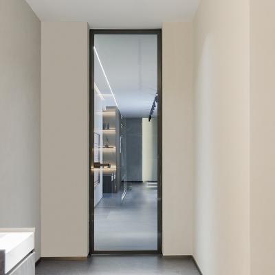China Thermalproof Invisible Aluminium Framed Internal Doors For Bathroom for sale