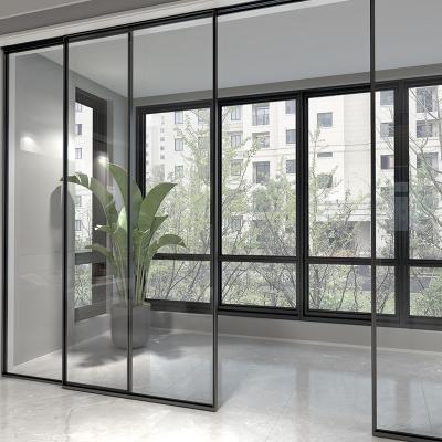 China Interior Puerta de vidrio de aluminio para residencias en venta
